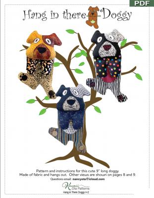 SPOTLIGHT SPECIAL - Digital Download - Hang In There Doggy PDF sewing pattern from Kawaii Ota