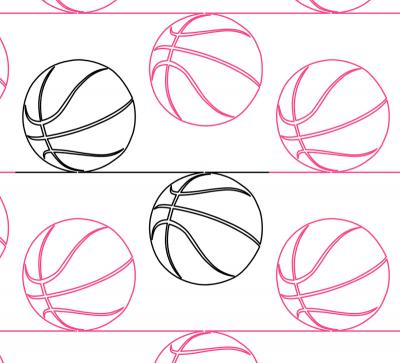 Basketball DIGITAL Longarm Quilting Pantograph Design by Oh Sew Kute