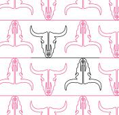 Bull Skull DIGITAL Longarm Quilting Pantograph Design by Oh Sew Kute