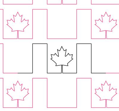 Canada Flag DIGITAL Longarm Quilting Pantograph Design by Oh Sew Kute