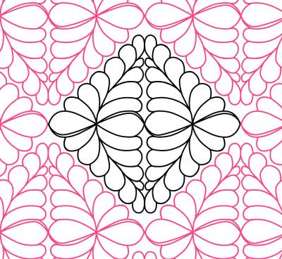 Diamond Feathers DIGITAL Longarm Quilting Pantograph Design by Oh Sew Kute