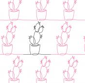 Cactus Line Art DIGITAL Longarm Quilting Pantograph Design by Oh Sew Kute