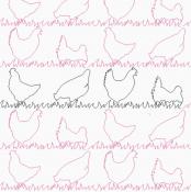 Chickens In A Row DIGITAL Longarm Quilting Pantograph Design by Oh Sew Kute