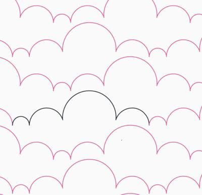 Fluffy Cloud DIGITAL Longarm Quilting Pantograph Design by Oh Sew Kute
