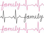Family Heartbeat DIGITAL Longarm Quilting Pantograph Design by Oh Sew Kute