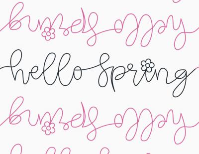 Hello Spring DIGITAL Longarm Quilting Pantograph Design by Oh Sew Kute