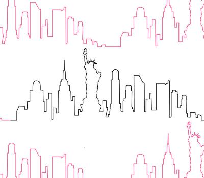 New York Skyline DIGITAL Longarm Quilting Pantograph Design by Oh Sew Kute
