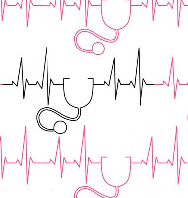 Nurse Heartbeat DIGITAL Longarm Quilting Pantograph Design by Oh Sew Kute