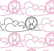 Cat In The Clouds DIGITAL Longarm Quilting Pantograph Design by Oh Sew Kute
