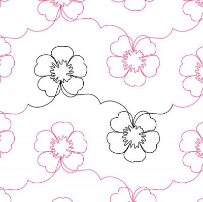 Poppies On A Vine DIGITAL Longarm Quilting Pantograph Design by Oh Sew Kute