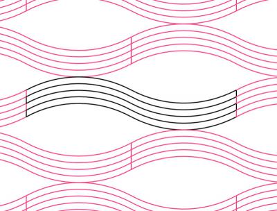 Ribbon Curves DIGITAL Longarm Quilting Pantograph Design by Oh Sew Kute