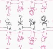 Potted Flowers DIGITAL Longarm Quilting Pantograph Design by Oh Sew Kute