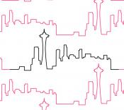 Seattle Skyline DIGITAL Longarm Quilting Pantograph Design by Oh Sew Kute