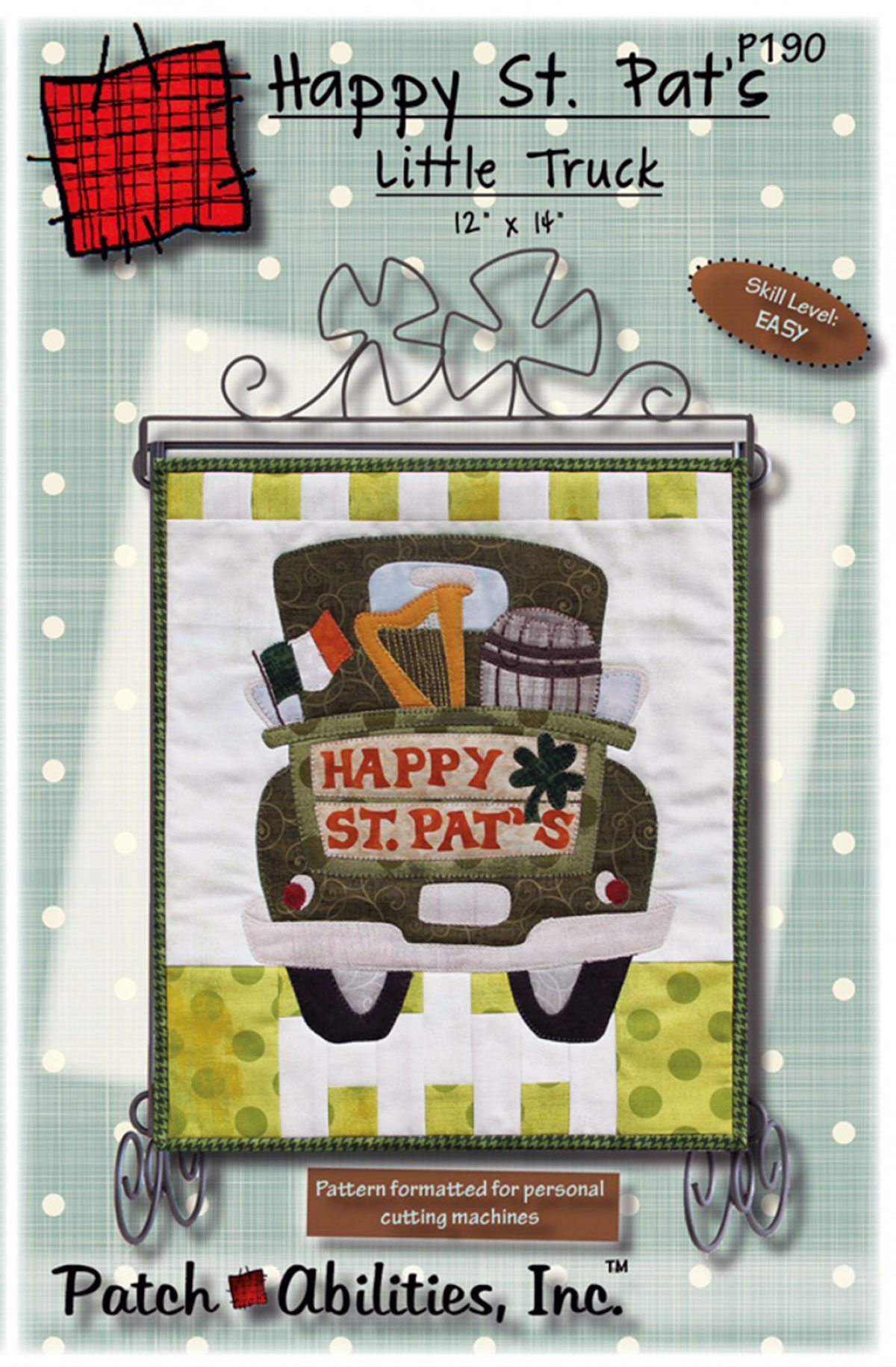 Happy-St-Pats-Little-Truck--quilt-sewing-pattern-Patch-Abilities-front