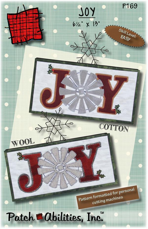 CLOSEOUT...Joy wall quilt sewing pattern from Julie Wurzer Patch Abilities