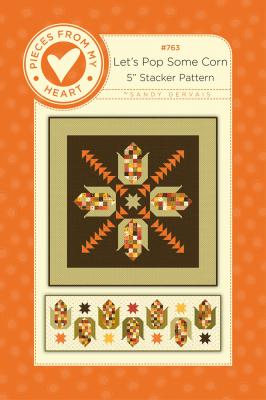 Let’s Pop Some Corn quilted table mat and runner sewing pattern from Pieces From My Heart