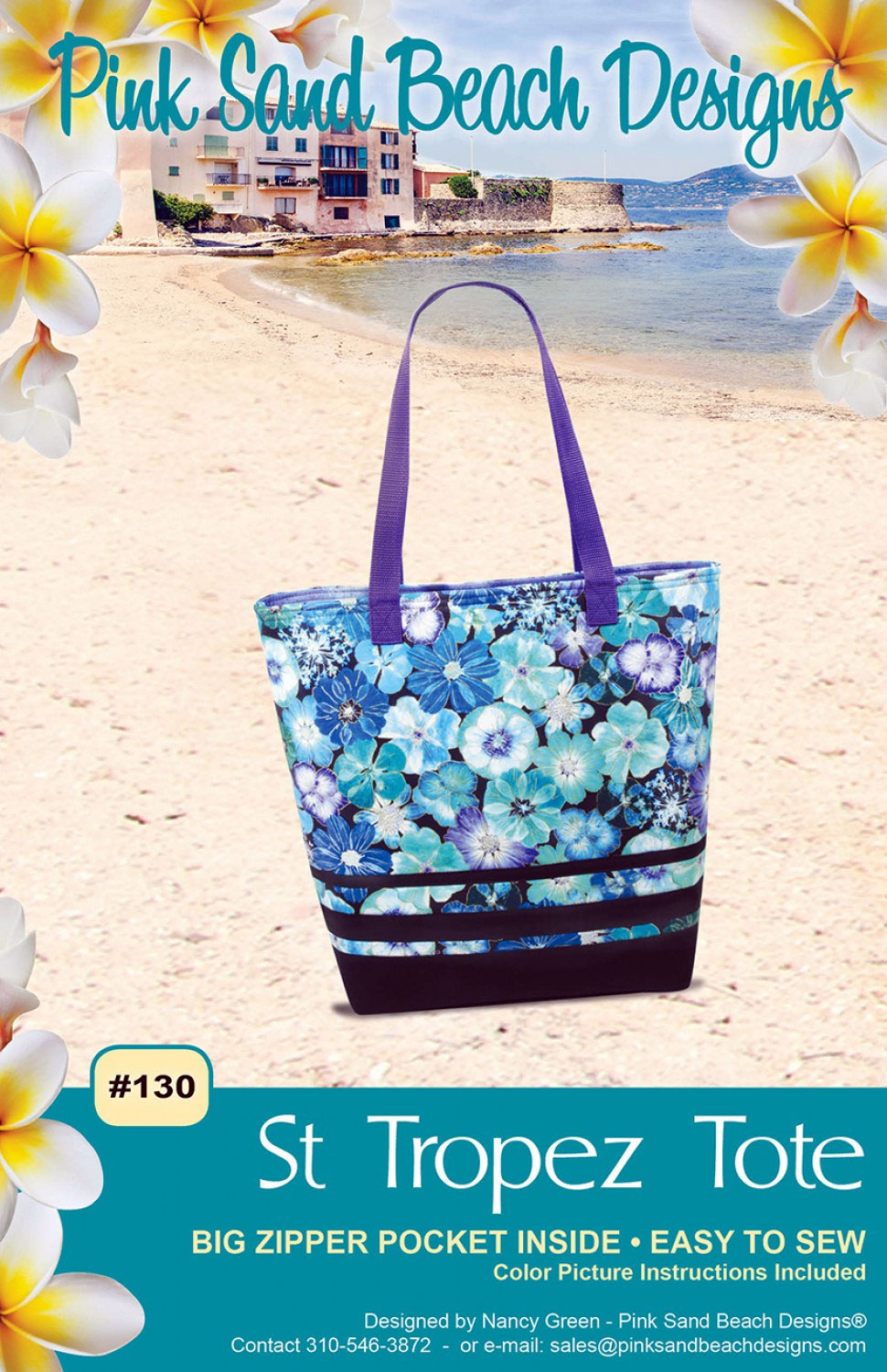 St-Tropez-Tote-sewing-pattern-Pink-Sand-Beach-Designs-front