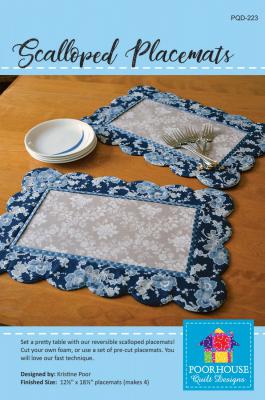 Scalloped Placemats sewing pattern by Poorhouse Quilt Designs