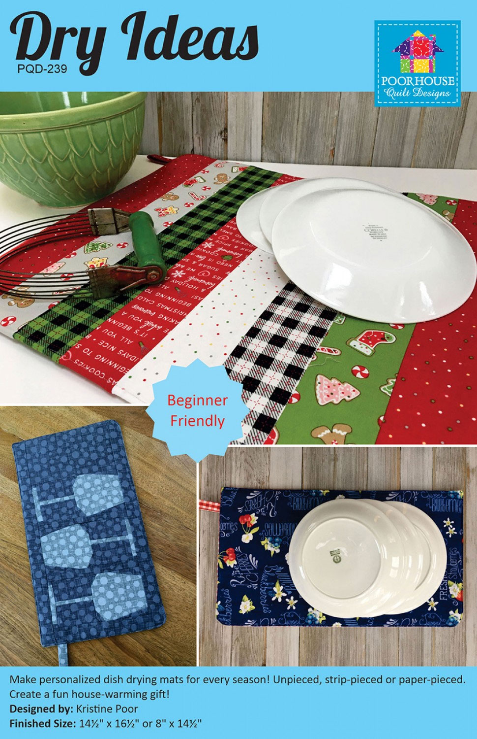 Dry-Ideas-table-runner-sewing-pattern-Poorhouse-Designs-front