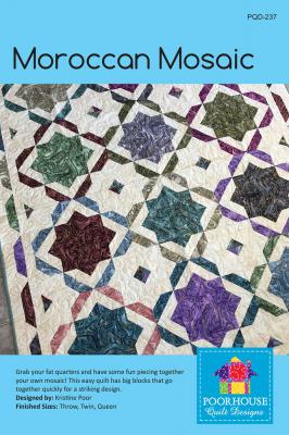 Moroccan Mosiac quilt sewing pattern by Poorhouse Quilt Designs