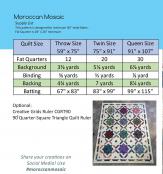 Moroccan Mosiac quilt sewing pattern by Poorhouse Quilt Designs 1