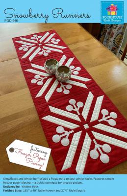 BLACK FRIDAY - Snowberry Runners sewing pattern by Poorhouse Quilt Designs
