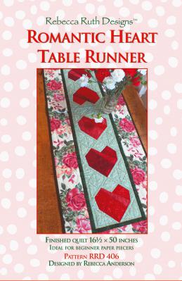 Romantic Heart Table Runner sewing pattern from Rebecca Ruth Designs