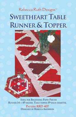 CLOSEOUT - Sweetheart Table Runner and Topper sewing pattern from Rebecca Ruth Designs