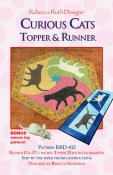 CLOSEOUT - Curious Cats Table Topper and Runner sewing pattern from Rebecca Ruth Designs