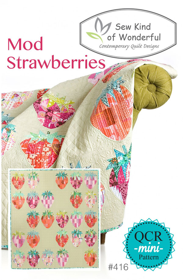 Mod Strawberries quilt sewing pattern from Sew Kind of Wonderful