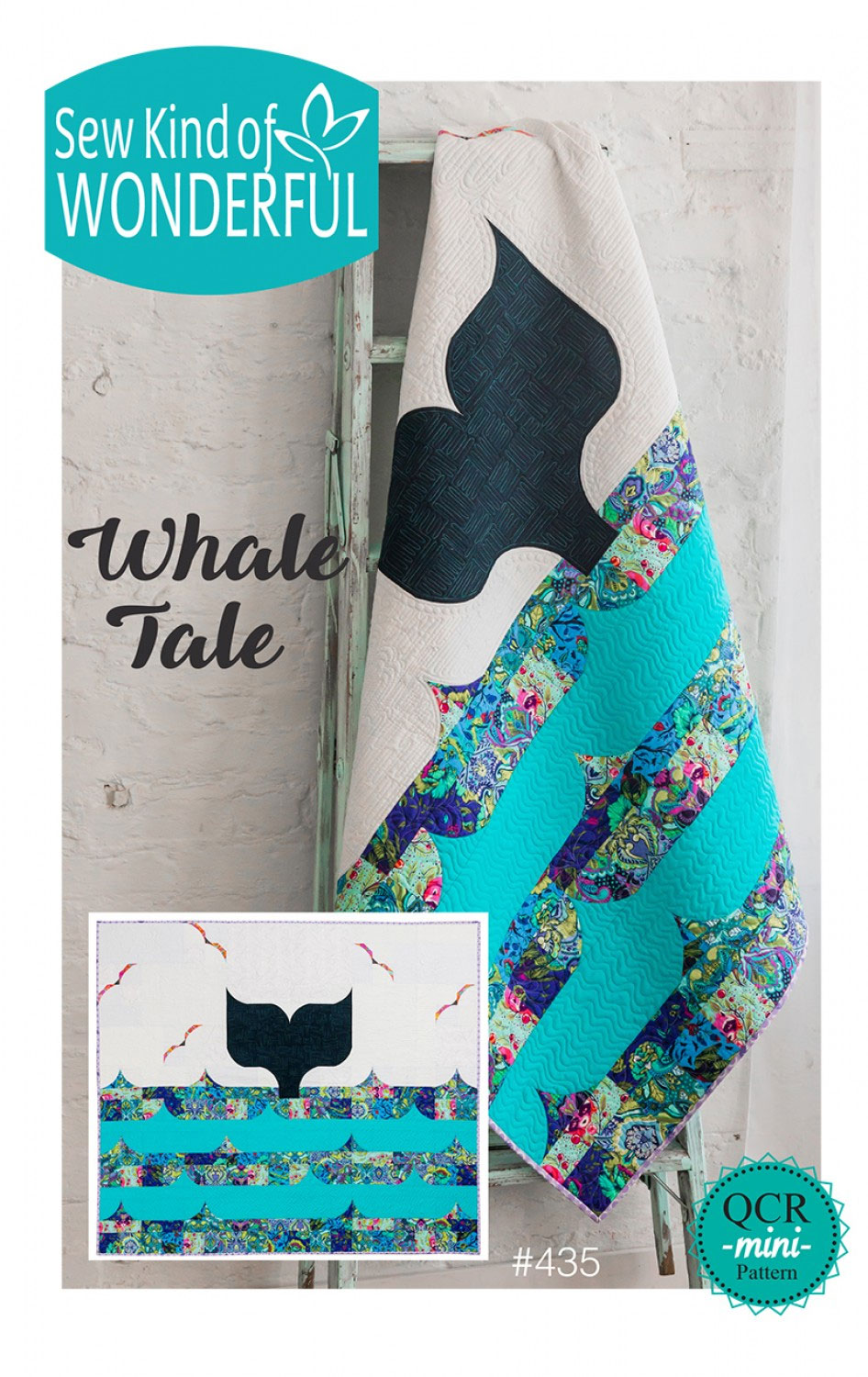 pieced quilt PATTERN by Sew Kind of Wonderful Mini Quick Curve Whale Tale 