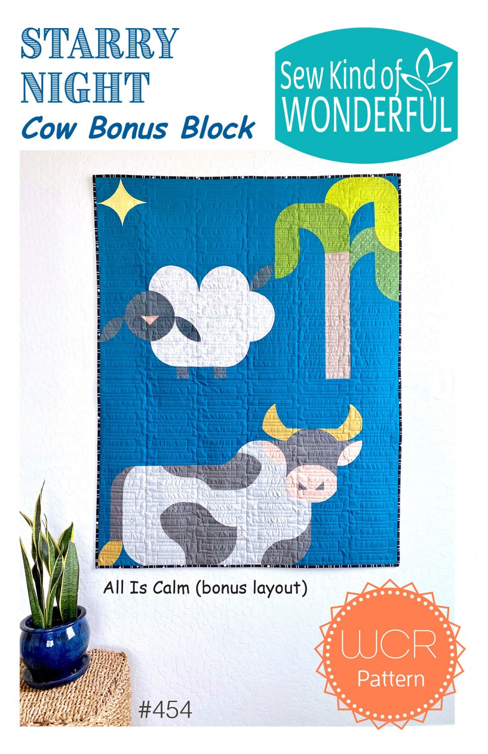 Starry-Night-Cow-bonus-block-quilt-sewing-pattern-sew-kind-of-wonderful-front
