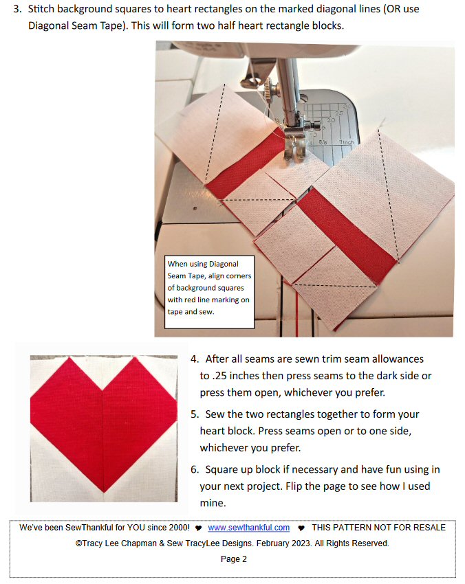 Little Pieced Heart Quil tBlock Page 2