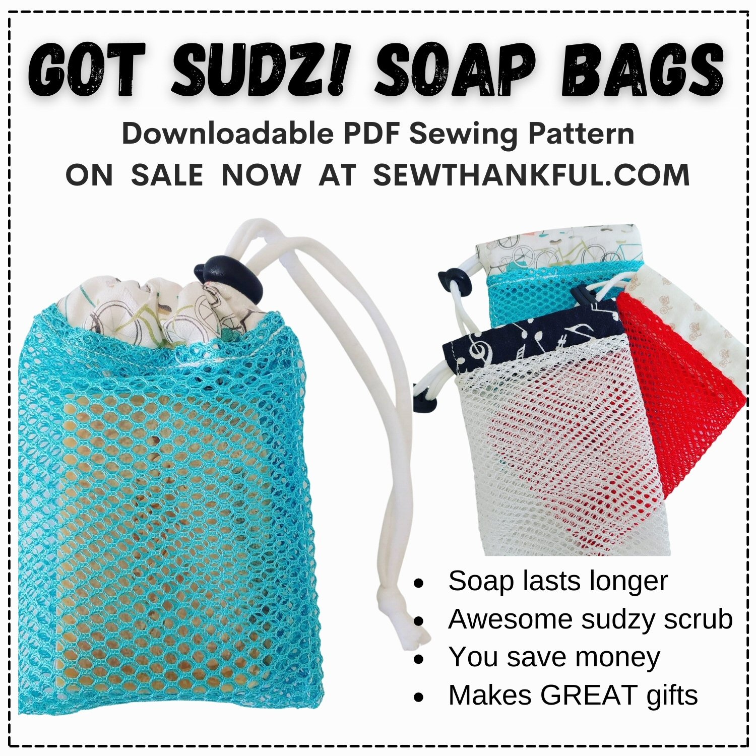 SPOTLIGHT SPECIAL offer expires at 11:59PM ET on Saturday 7/1/2023 - Digital Download - Got Sudz! PDF sewing pattern from Sew TracyLee Designs