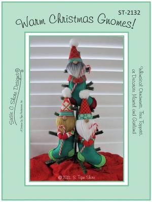 Warm Christmas Gnomes ornaments sewing pattern by Susie C. Shore Designs