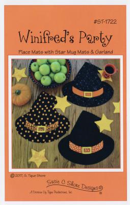 Winifred's Party, witch's/wizard's hat placemats and star garland sewing pattern by Susie C. Shore Designs