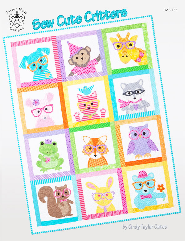 Sew-Cute-Critters-sewing-pattern-book-Taylor-Made-Designs-front