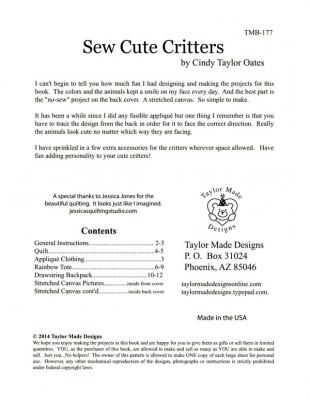Sew-Cute-Critters-sewing-pattern-book-Taylor-Made-Designs-1