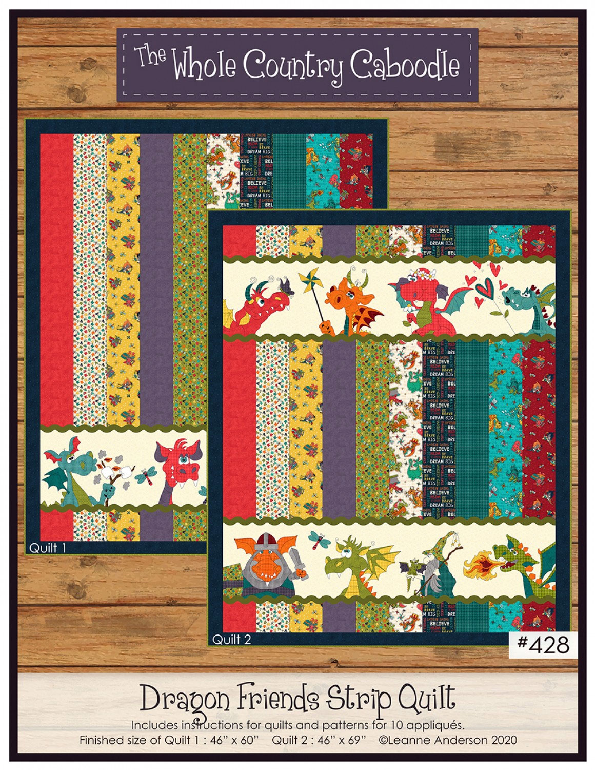 Dragon-Friends-Strip-Quilt-sewing-pattern-The-Whole-Country-Caboodle-front