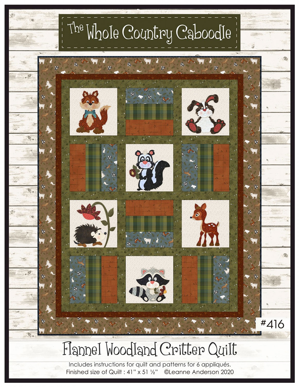 Flannel-Woodland-Critter-quilt-sewing-pattern-The-Whole-Country-Caboodle-front