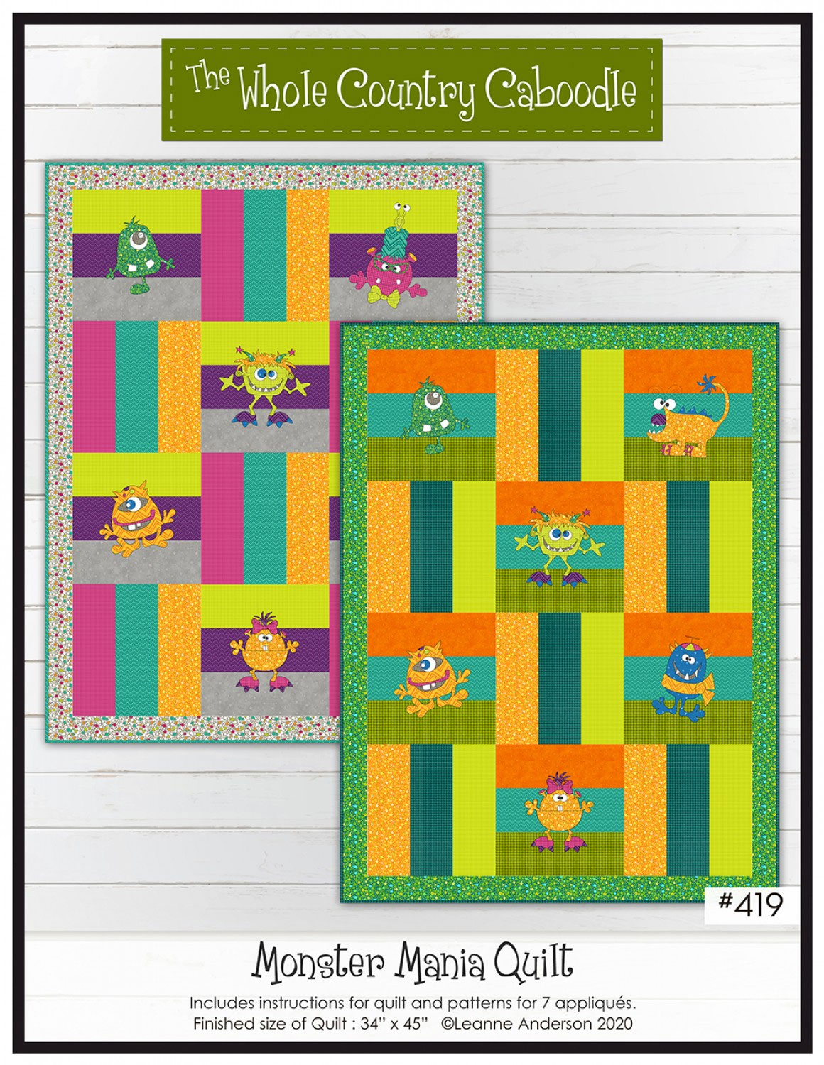 Monster-Mania-quilt-sewing-pattern-The-Whole-Country-Caboodle-front