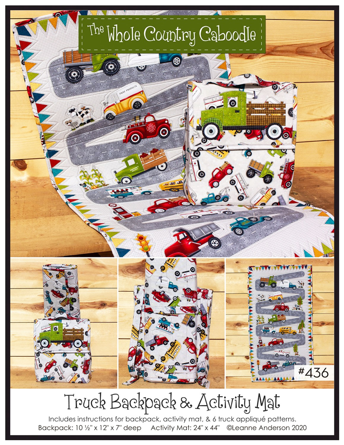 Truck-backpack-and-activity-mat-sewing-pattern-The-Whole-Country-Caboodle-front