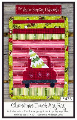 Christmas Truck Mug Rug sewing pattern from The Whole Country Caboodle