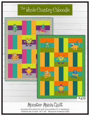 Monster Mania quilt sewing pattern from The Whole Country Caboodle