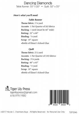 Dancing-Diamonds-Table-Runner-and-Quilt-sewing-pattern-Tiger-Lily-Press-back