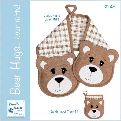 CLOSEOUT - Bear Hugs Oven Mitts sewing pattern from Vanilla House Designs