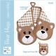 CLOSEOUT - Bear Hugs Oven Mitts sewing pattern from Vanilla House Designs
