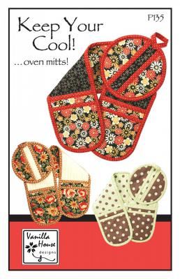 INVENTORY REDUCTION - Keep Your Cool Oven Mitts sewing pattern from Vanilla House Designs