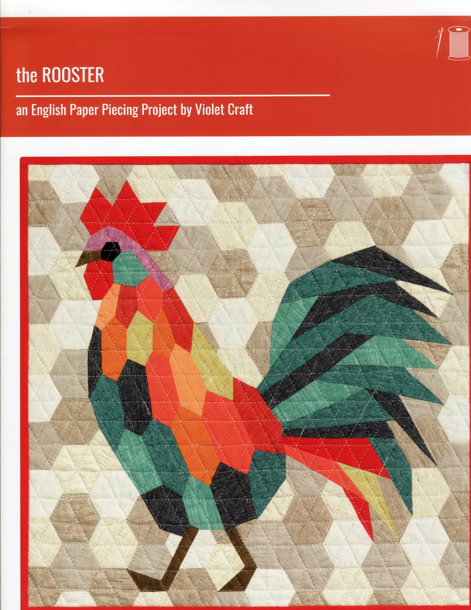 The-Rooster-English-Paper-Piecing-sewing-pattern-Violet-Craft-front