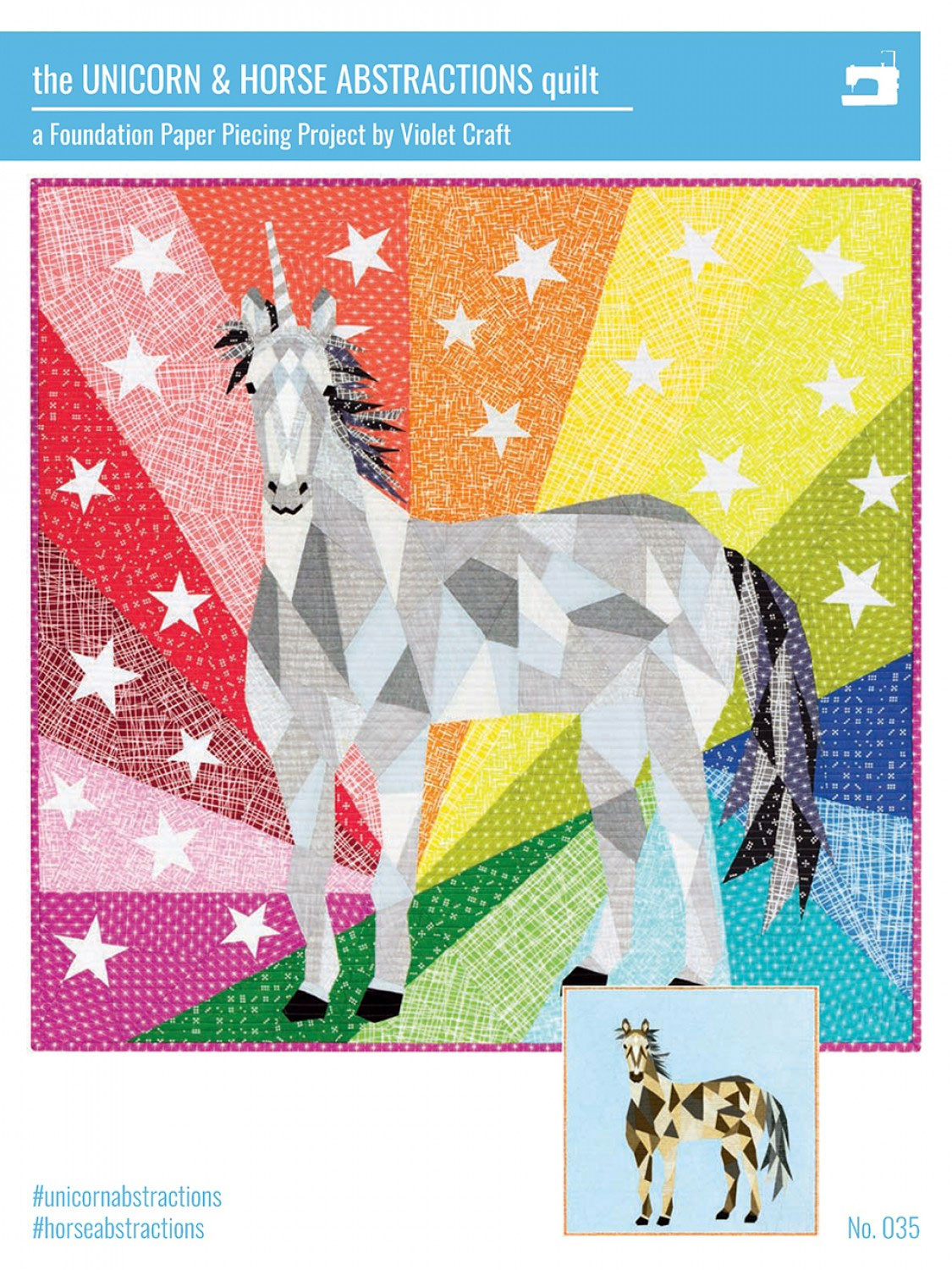the-unicorn-and-horse-abstractions-quilt-sewing-pattern-Violet-Craft-front